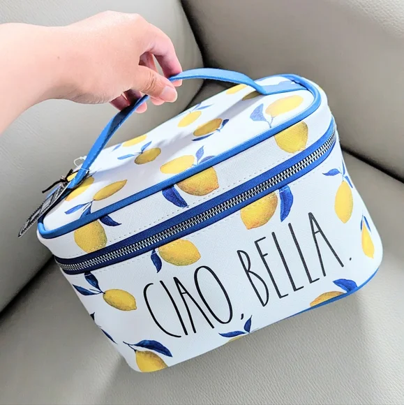 🍋 Rae Dunn Lemon CIAO BELLA Travel Cosmetic Bag n💙 - Picture 3 of 5